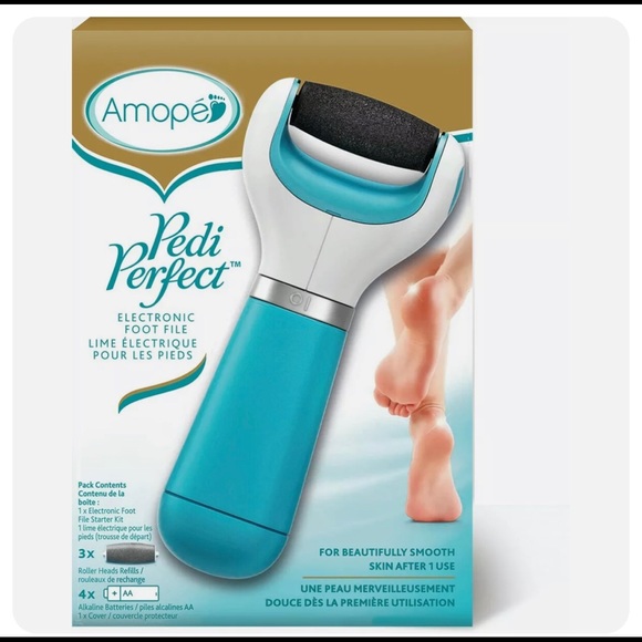 🆕 Amope Pedi Perfect Electronic Foot File With 3 Roller Head Refills - Picture 3 of 7